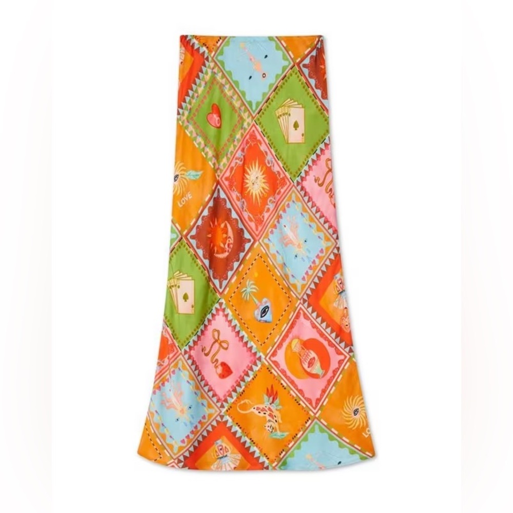 Never Fully Dressed Orange Patchwork Maxi Skirt - Picture 11 of 11